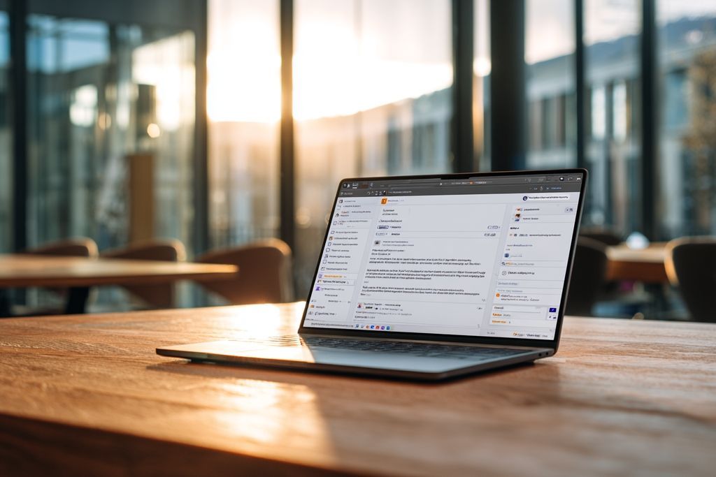 Image d'un laptop avec email pour contester une décision