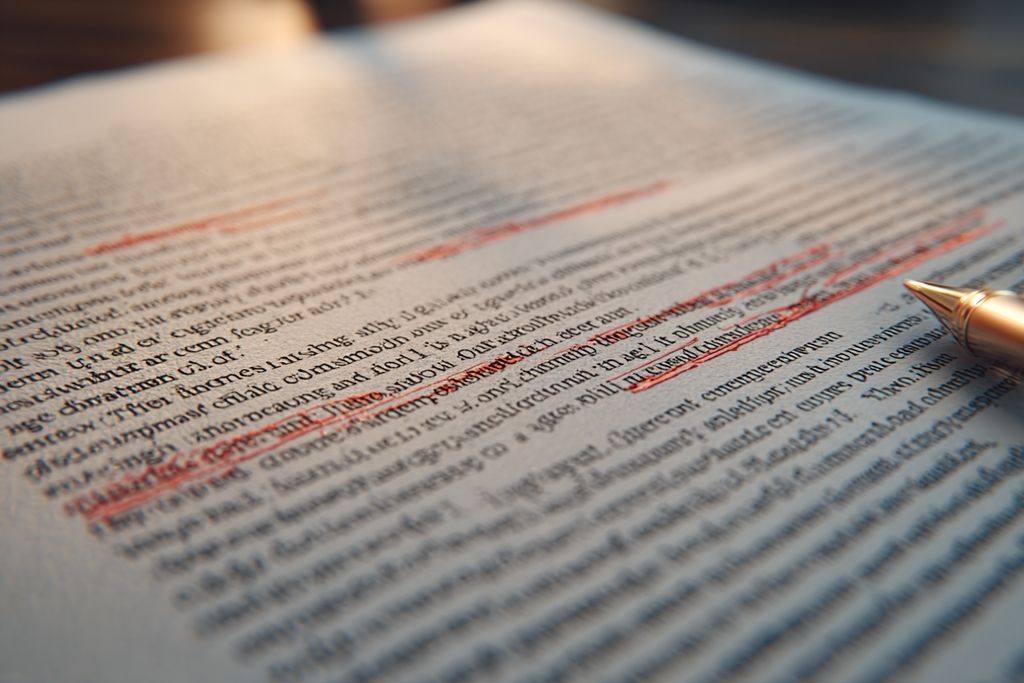 Document juridique en gros plan avec des sections surlignées indiquant les raisons de contester une décision administrative.