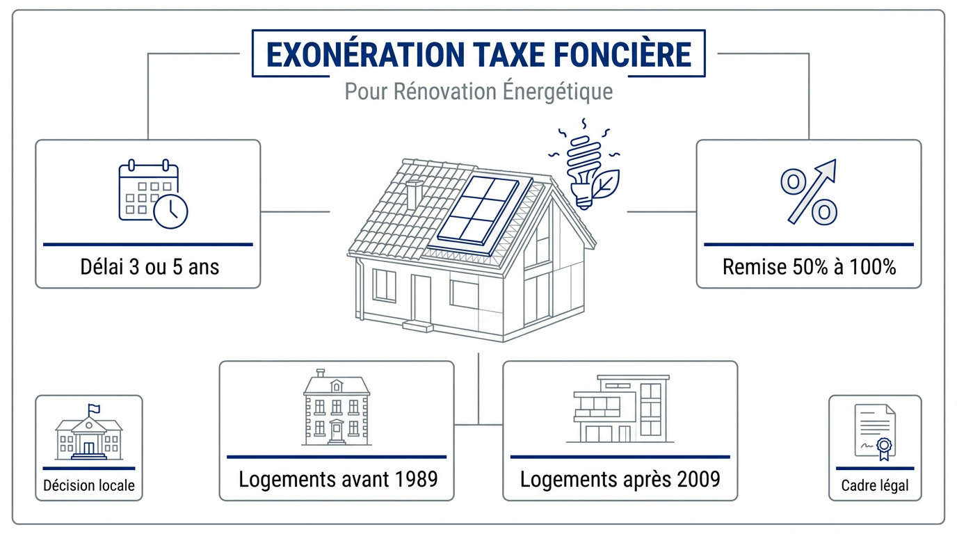Travaux de rénovation énergétique pour exonération de taxe foncière